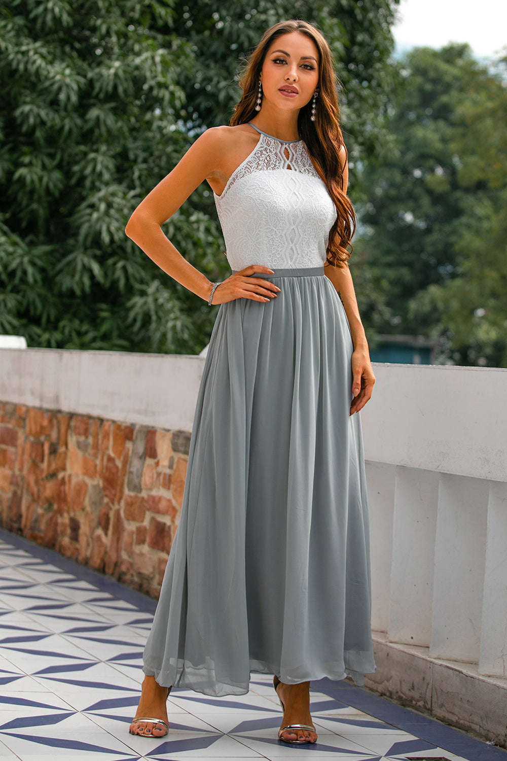 Isolde | Kvinders Bryllupsgæst Halter Maxi Kjole