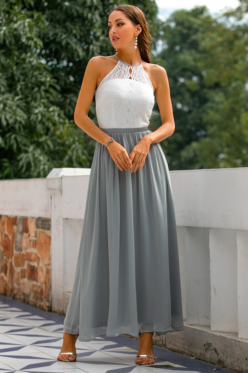Isolde | Kvinders Bryllupsgæst Halter Maxi Kjole