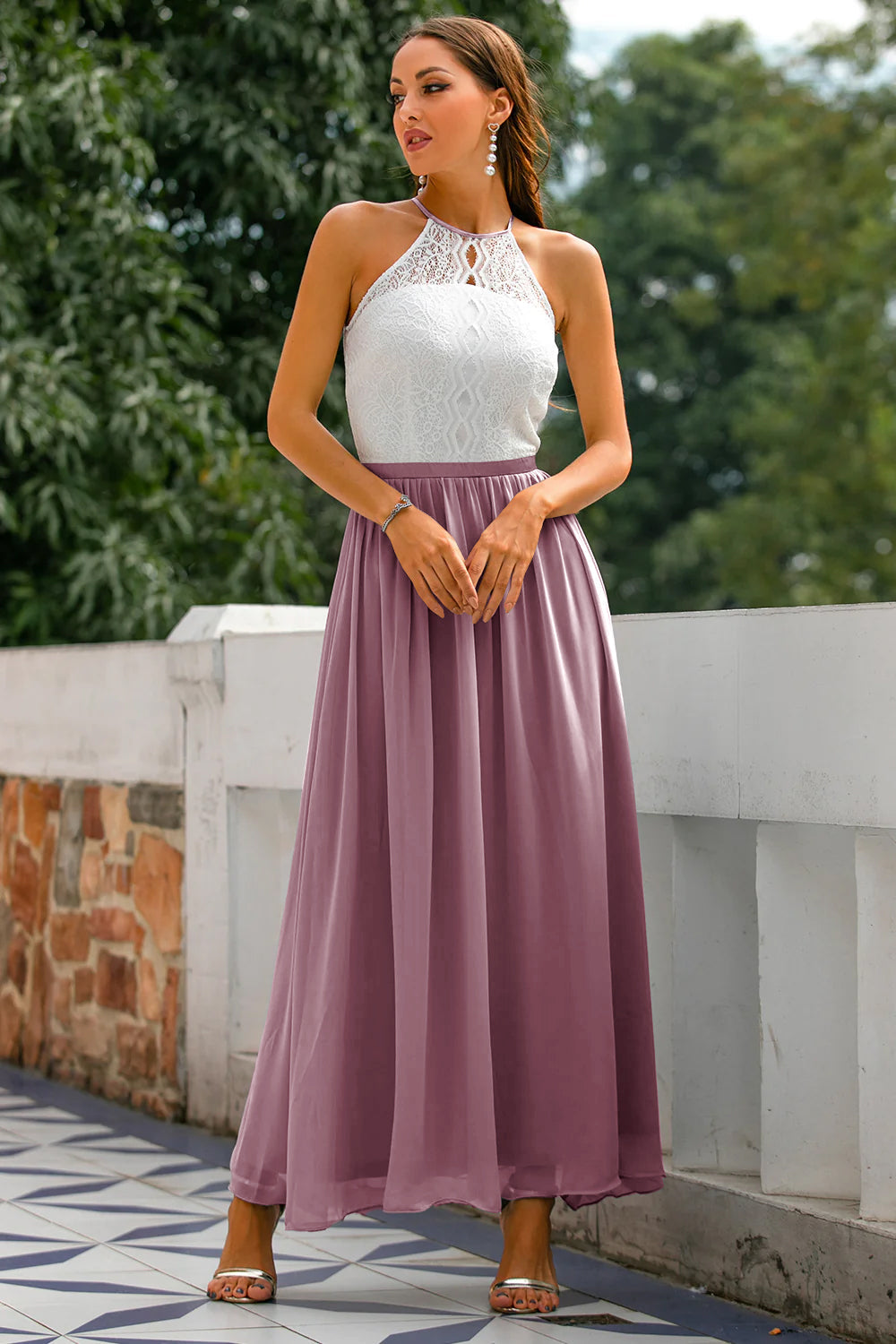 Isolde | Kvinders Bryllupsgæst Halter Maxi Kjole